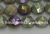 CLB677 15.5 inches 10mm faceted coin AB-color labradorite beads