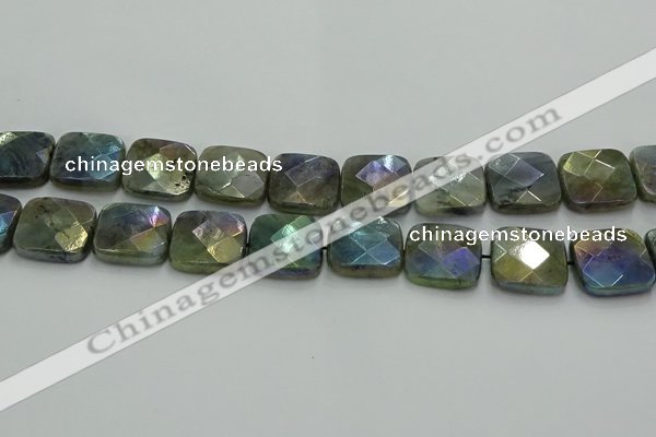 CLB690 15.5 inches 20mm faceted square AB-color labradorite beads