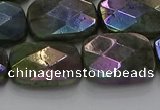 CLB699 15.5 inches 15*20mm faceted rectangle AB-color labradorite beads