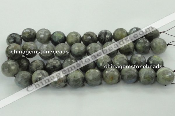 CLB715 15.5 inches 20mm faceted round labradorite gemstone beads