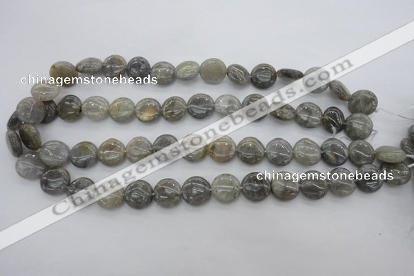 CLB73 15.5 inches 14mm flat round labradorite beads wholesale