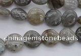 CLB734 15.5 inches 8mm flat round labradorite gemstone beads