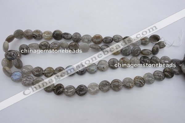 CLB734 15.5 inches 8mm flat round labradorite gemstone beads