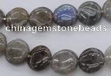 CLB735 15.5 inches 10mm flat round labradorite gemstone beads