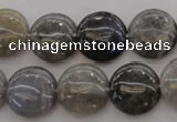 CLB736 15.5 inches 16mm flat round labradorite gemstone beads