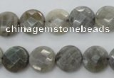 CLB742 15.5 inches 10mm faceted coin labradorite gemstone beads