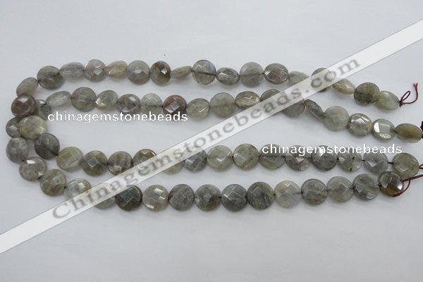 CLB742 15.5 inches 10mm faceted coin labradorite gemstone beads