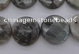 CLB745 15.5 inches 18mm faceted coin labradorite gemstone beads