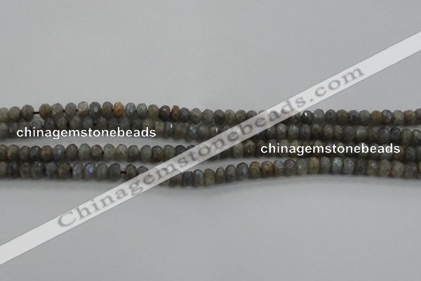 CLB756 15.5 inches 4*6mm faceted rondelle AB-color labradorite beads