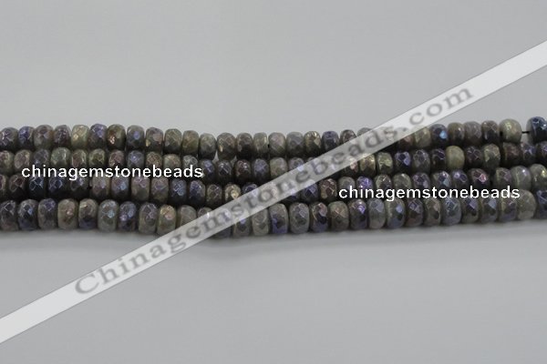 CLB758 15.5 inches 6*10mm faceted rondelle AB-color labradorite beads