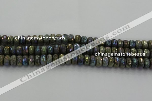 CLB759 15.5 inches 7*12mm faceted rondelle AB-color labradorite beads