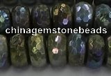 CLB760 15.5 inches 8*14mm faceted rondelle AB-color labradorite beads