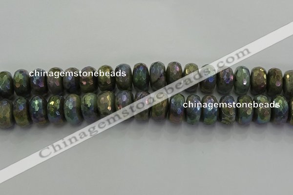 CLB762 15.5 inches 10*18mm faceted rondelle AB-color labradorite beads