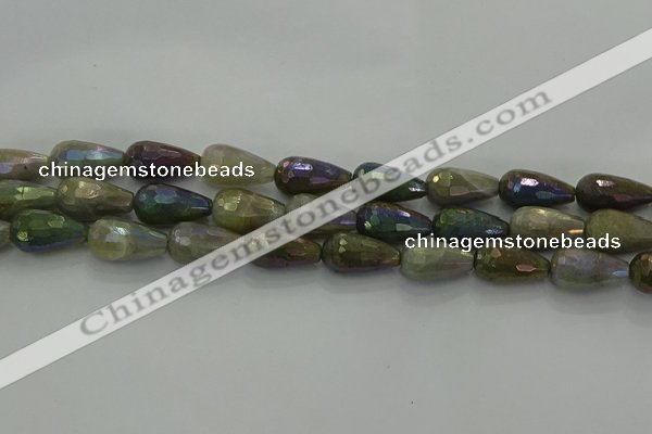 CLB784 15.5 inches 10*20mm faceted teardrop AB-color labradorite beads