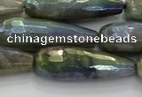 CLB785 15.5 inches 10*30mm faceted teardrop AB-color labradorite beads