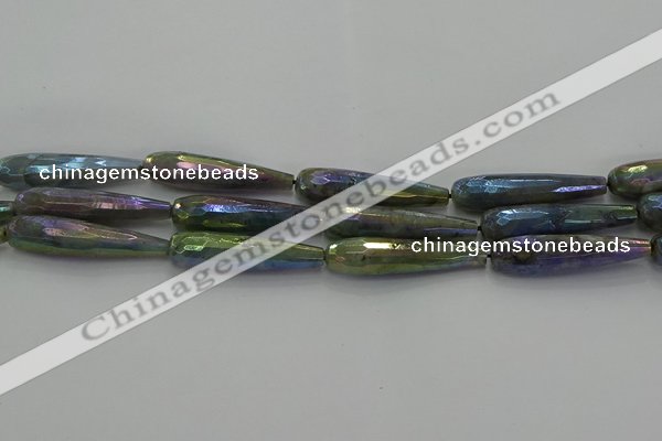 CLB786 15.5 inches 10*40mm faceted teardrop AB-color labradorite beads