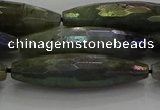 CLB790 15.5 inches 10*40mm faceted rice AB-color labradorite beads