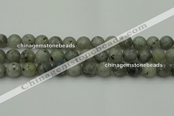 CLB865 15.5 inches 14mm faceted round AB grade labradorite beads