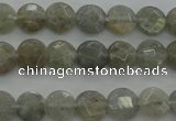 CLB87 15.5 inches 6mm faceted coin labradorite beads wholesale