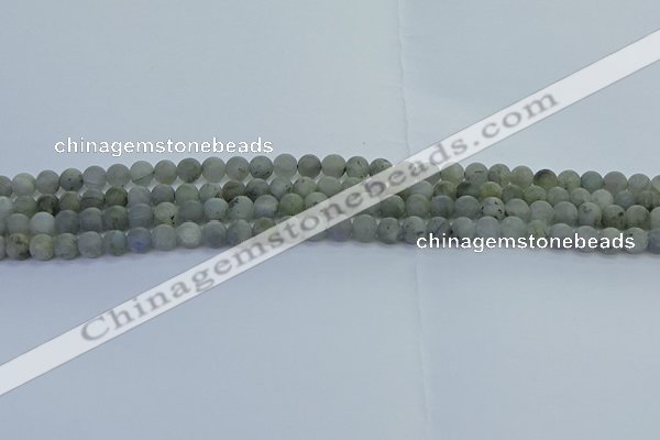 CLB871 15.5 inches 4mm round matte labradorite gemstone beads