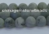 CLB873 15.5 inches 8mm round matte labradorite gemstone beads