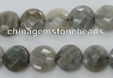 CLB88 15.5 inches 12mm faceted coin labradorite beads wholesale