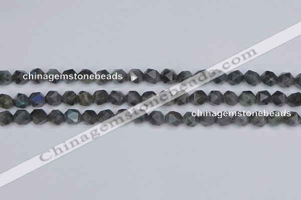 CLB986 15.5 inches 6mm faceted nuggets labradorite beads wholesale