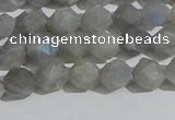 CLB996 15.5 inches 6mm faceted nuggets matte labradorite beads