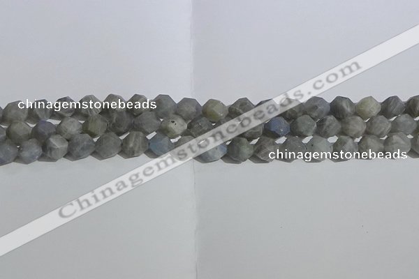 CLB997 15.5 inches 8mm faceted nuggets matte labradorite beads