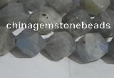 CLB998 15.5 inches 10mm faceted nuggets matte labradorite beads