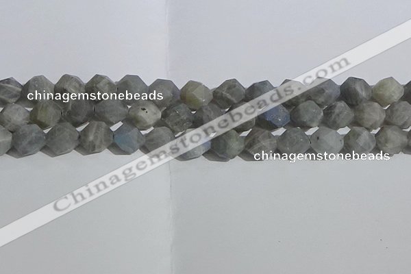 CLB999 15.5 inches 12mm faceted nuggets matte labradorite beads