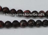 CLD102 15.5 inches 8mm faceted round leopard skin jasper beads