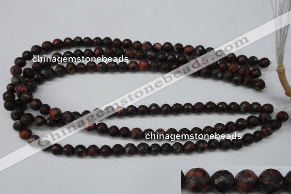 CLD102 15.5 inches 8mm faceted round leopard skin jasper beads