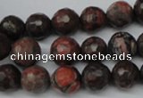 CLD103 15.5 inches 10mm faceted round leopard skin jasper beads