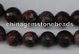 CLD104 15.5 inches 12mm faceted round leopard skin jasper beads