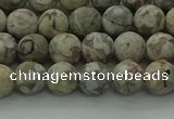 CLD202 15.5 inches 8mm round matte Chinese leopard skin jasper beads