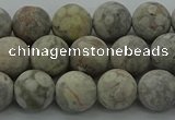 CLD203 15.5 inches 10mm round matte Chinese leopard skin jasper beads