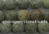 CLD204 15.5 inches 12mm round matte Chinese leopard skin jasper beads