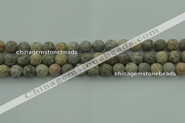 CLD204 15.5 inches 12mm round matte Chinese leopard skin jasper beads