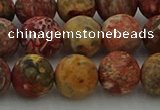 CLD214 15.5 inches 12mm round matte leopard skin jasper beads