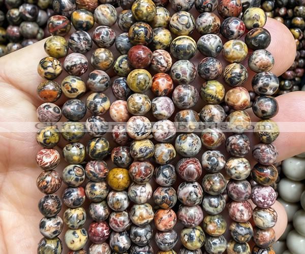 CLD221 15 inches 6mm round leopard skin jasper beads wholesale