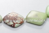 CLE12 20*20mm rhombic lemon turquoise gemstone beads Wholesale