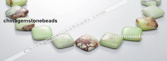 CLE12 20*20mm rhombic lemon turquoise gemstone beads Wholesale