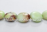 CLE18 flat round 10mm lemon turquoise gemstone beads Wholesale