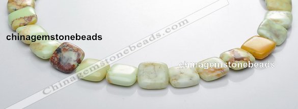 CLE25 square lemon turquoise 15*15mm gemstone beads Wholesale