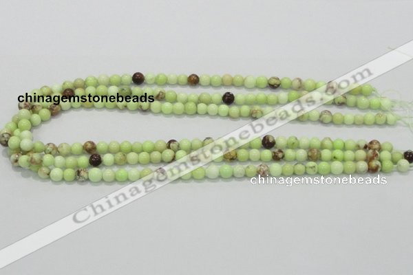 CLE31 15.5 inches 6mm round lemon turquoise beads wholesale