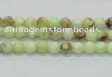 CLE33 15.5 inches 6mm faceted round lemon turquoise beads wholesale