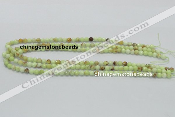 CLE33 15.5 inches 6mm faceted round lemon turquoise beads wholesale