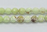 CLE34 15.5 inches 8mm faceted round lemon turquoise beads wholesale