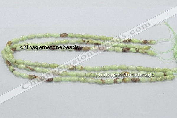 CLE35 15.5 inches 5*10mm rice lemon turquoise beads wholesale